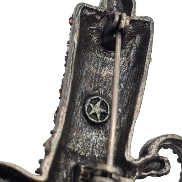 Multi Color Crystal Candle Brooch Candelabra Stick Pin Vintage Christmas Holiday - Picture 6 of 6